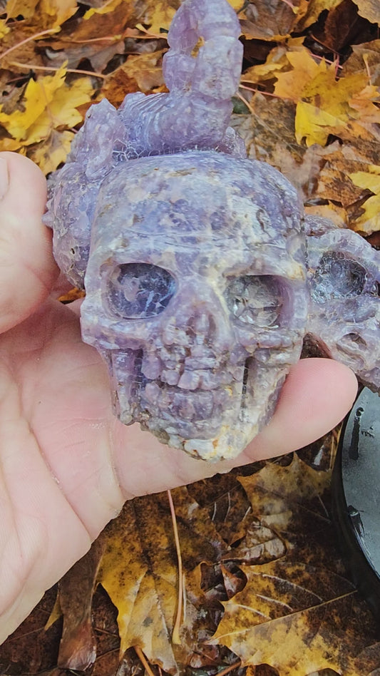 Hand Carved Grape Amethyst Agate Chalcedony